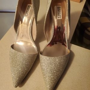 Badgley Mischka Glittering Silver Heels